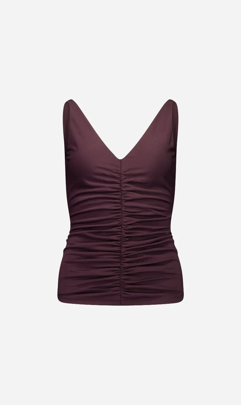 Rebe | Ruched Top - Plum sold by Sisters & Co product image thumbnail 3