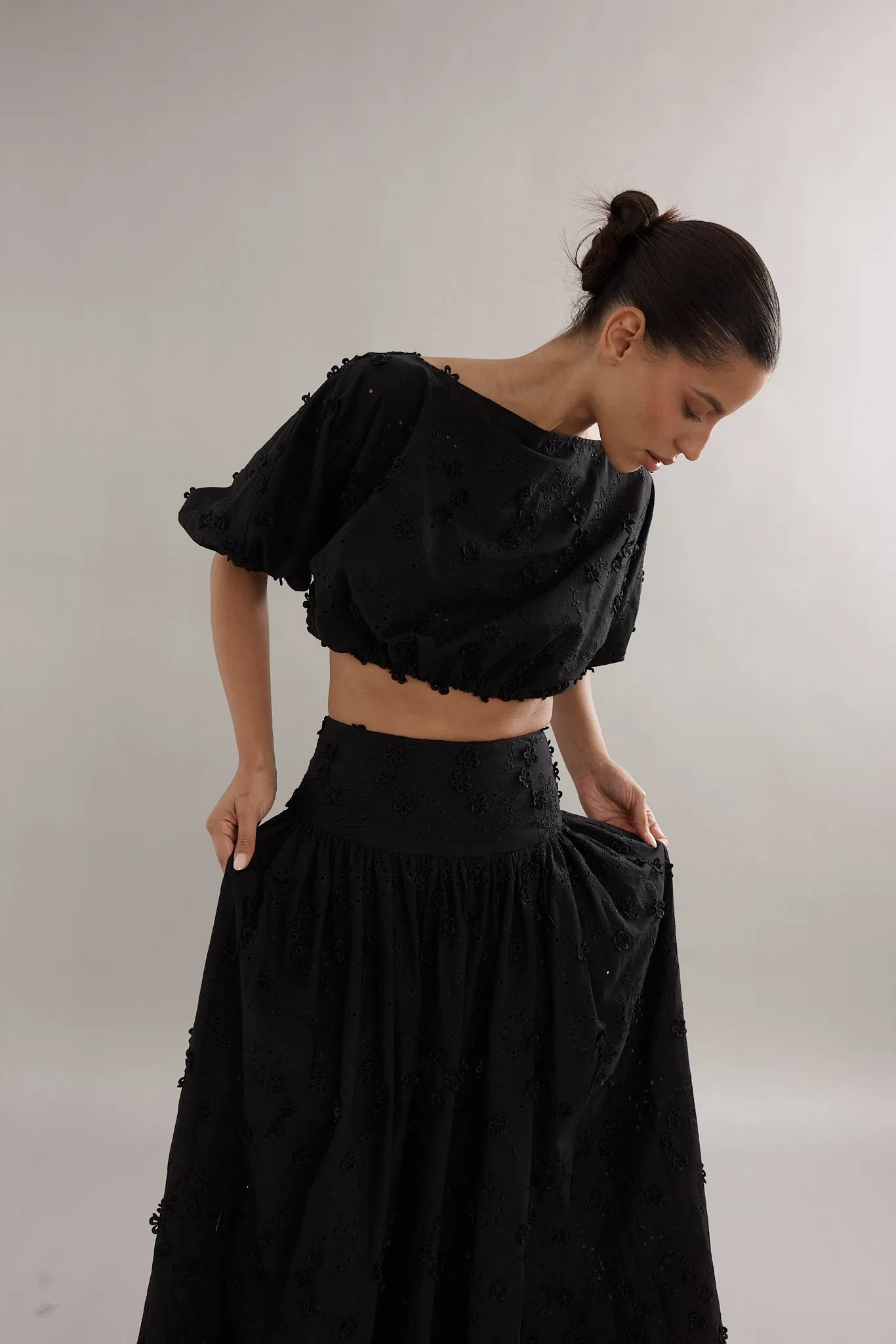 Caitlin Crisp | Capri Skirt - Black Broderie sold by Sisters & Co product image thumbnail 4