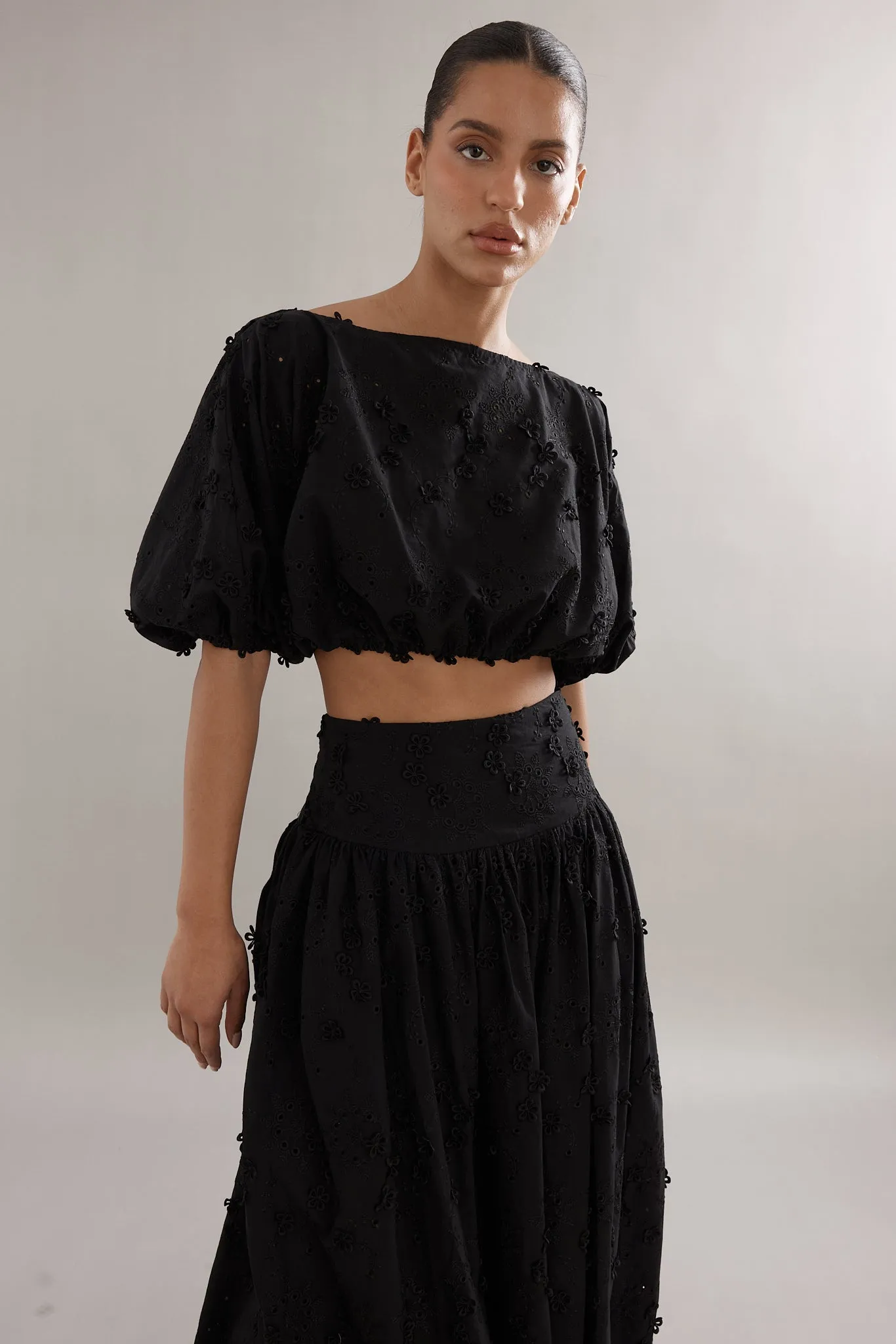 Caitlin Crisp | Capri Skirt - Black Broderie sold by Sisters & Co product image thumbnail 5
