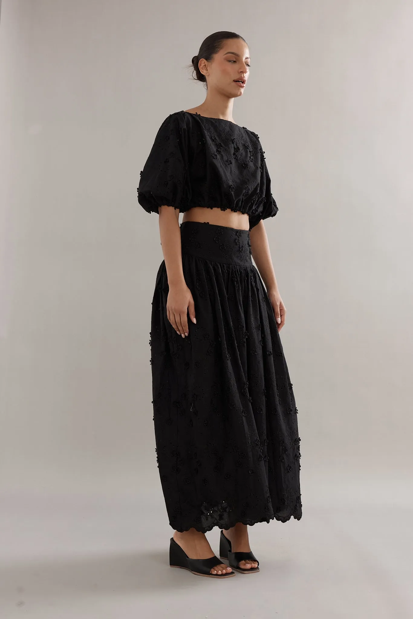 Caitlin Crisp | Capri Skirt - Black Broderie sold by Sisters & Co product image thumbnail 2