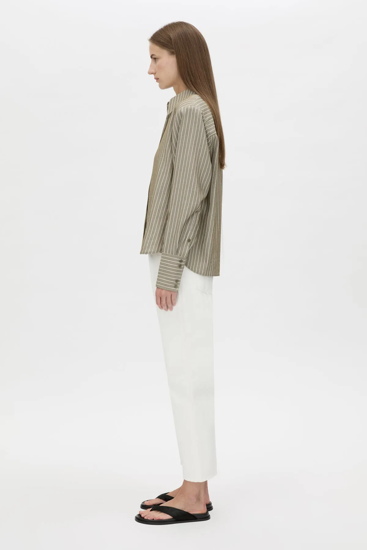 Camilla and Marc | Illias Shirt - Ash Stripe sold by Sisters & Co product image thumbnail 3