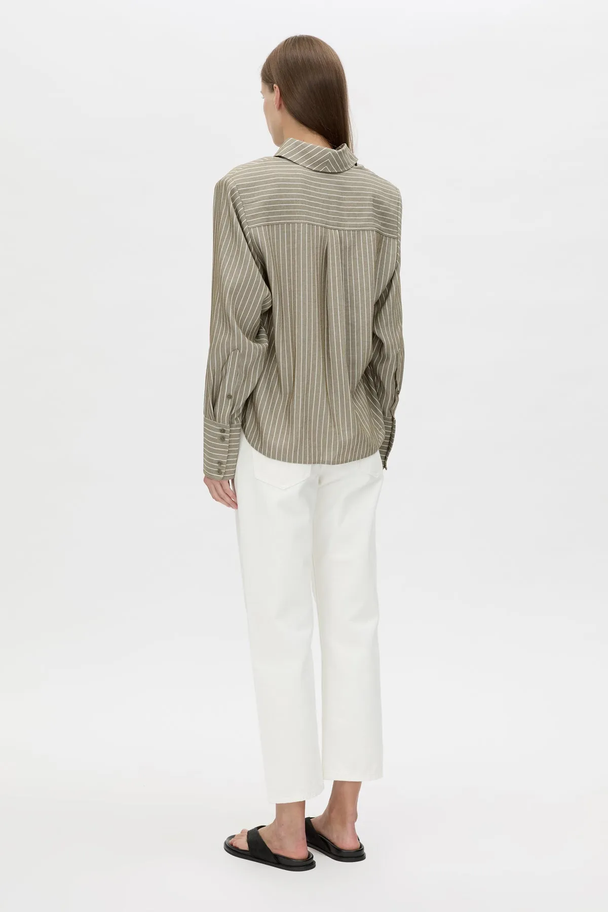 Camilla and Marc | Illias Shirt - Ash Stripe sold by Sisters & Co product image thumbnail 4