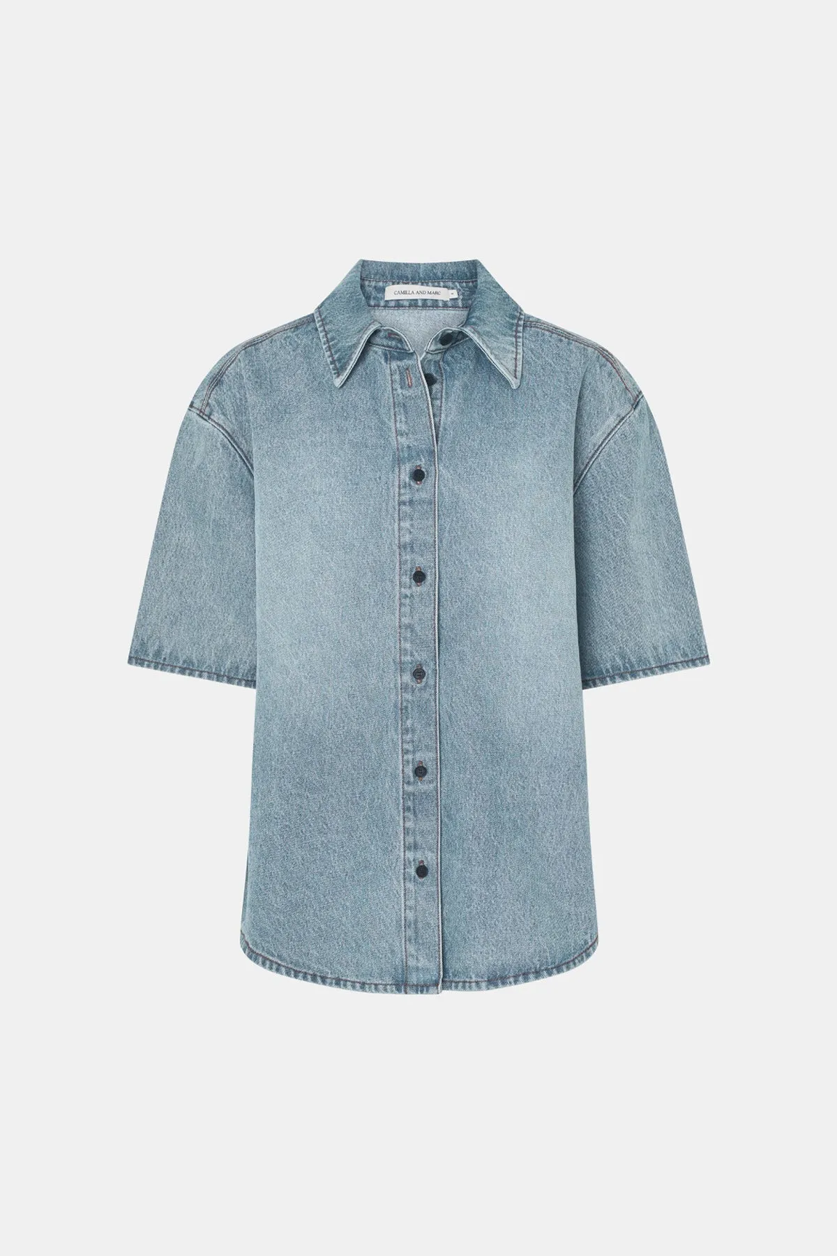 Camilla and Marc | Diego Denim Shirt - Light Vintage Blue sold by Sisters & Co product image thumbnail 5