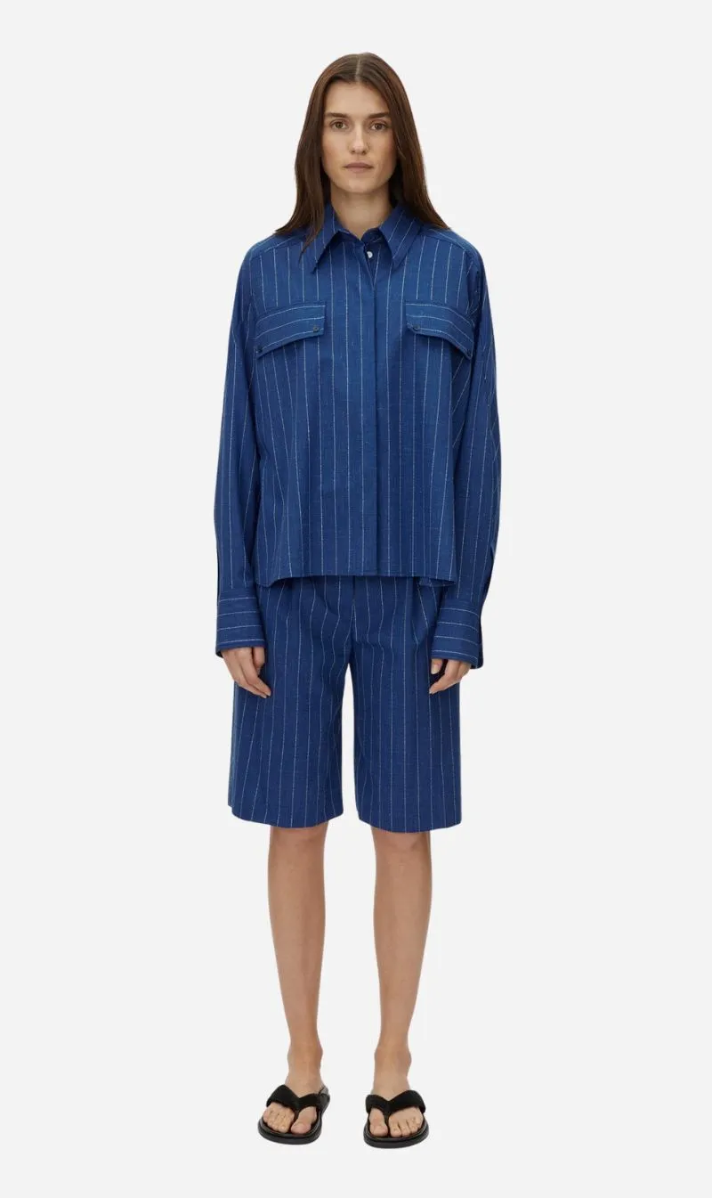 Camilla and Marc | Alberto Shirt - Blue White Stripe sold by Sisters & Co