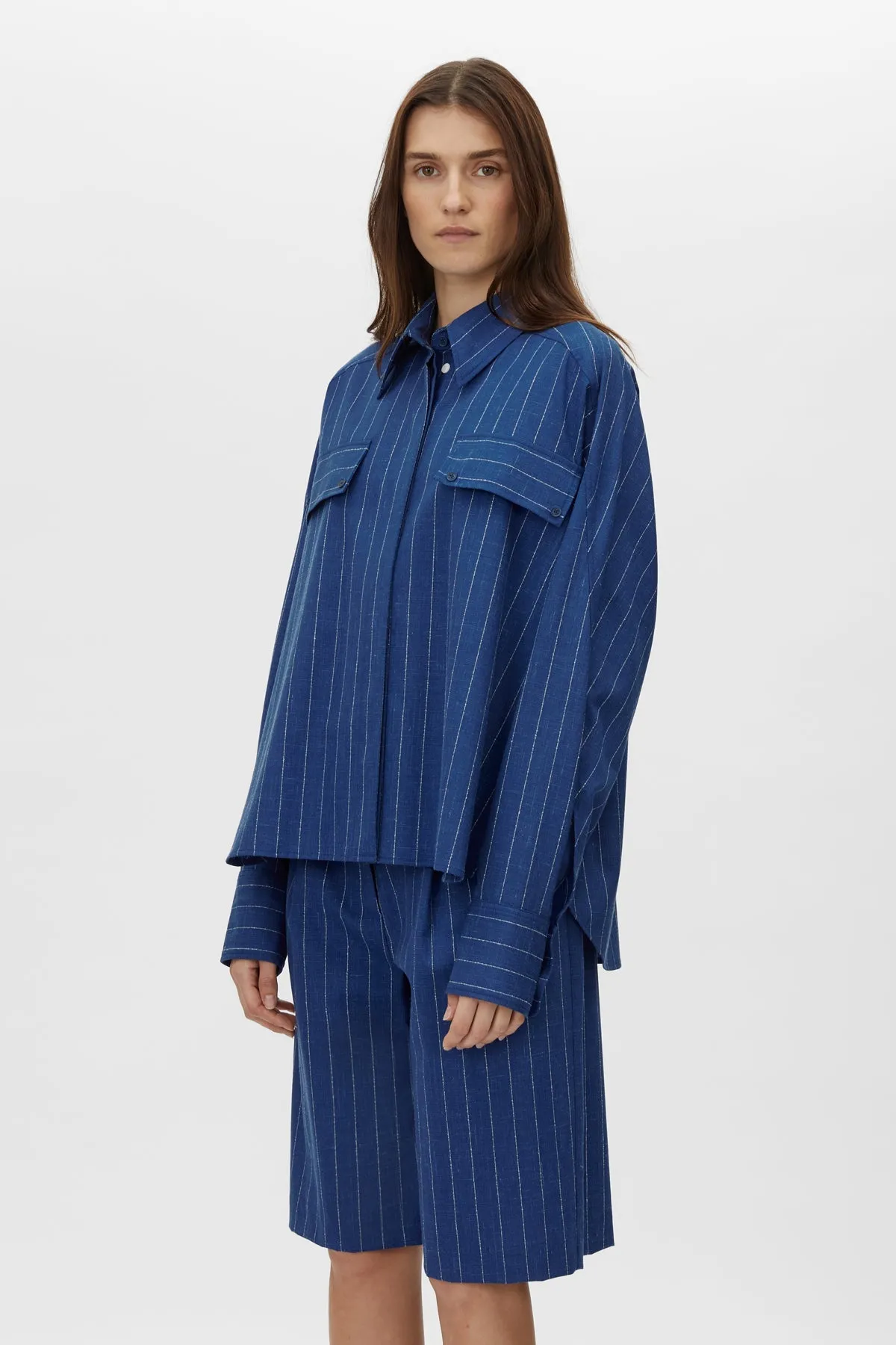 Camilla and Marc | Alberto Shirt - Blue White Stripe sold by Sisters & Co product image thumbnail 2
