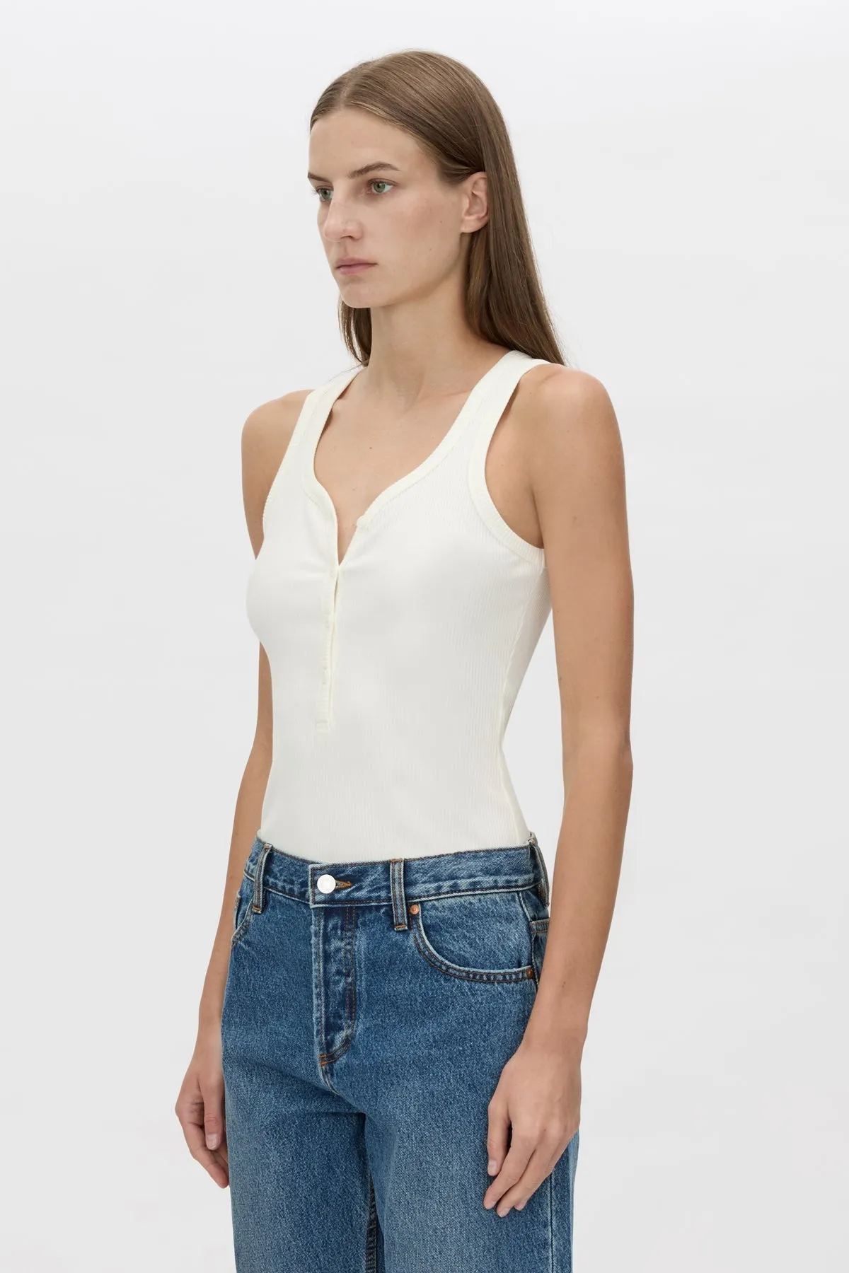 Camilla and Marc | Nora Button Down Tank - Soft White sold by Sisters & Co product image thumbnail 2