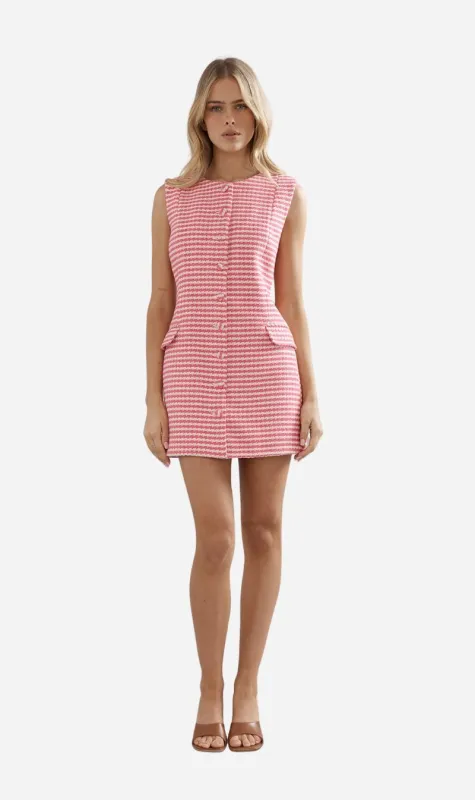 Caitlin Crisp | Manhattan Mini - Pink Houndstooth sold by Sister & Co