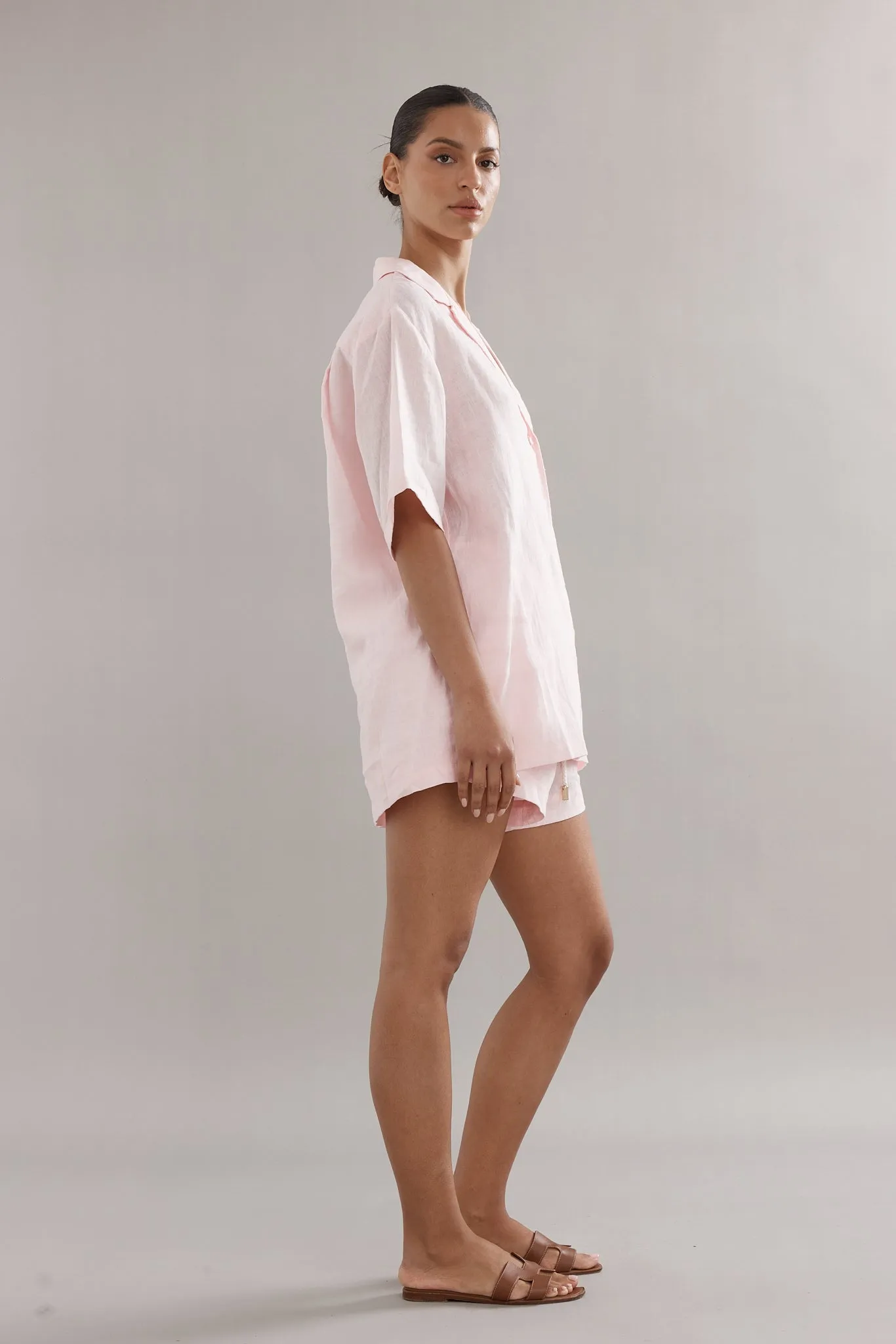 Caitlin Crisp | Juno Short - Pink Spot Linen sold by Sisters & Co product image thumbnail 2