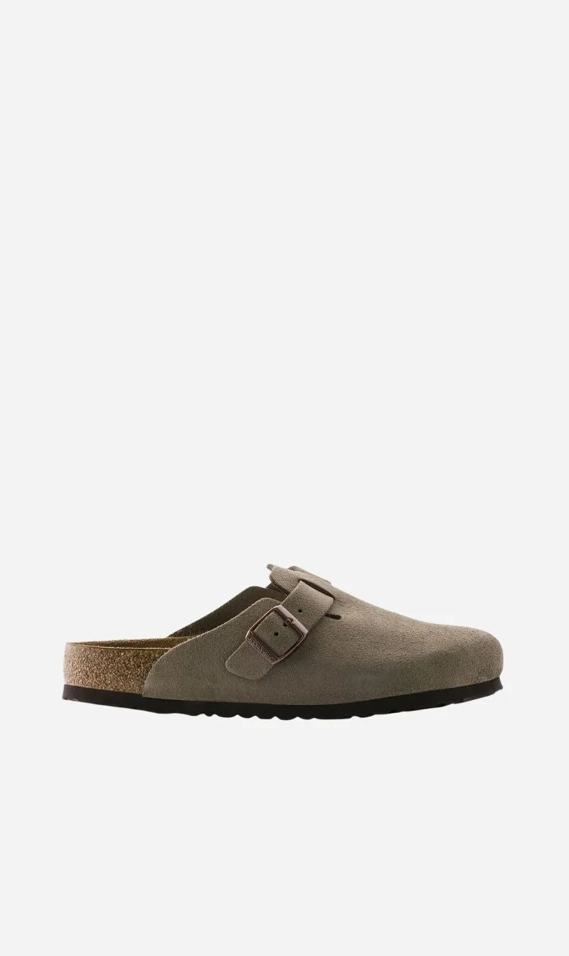 Birkenstock | Boston Soft Foot Bed Suede Reg - Taupe sold by Sisters & Co