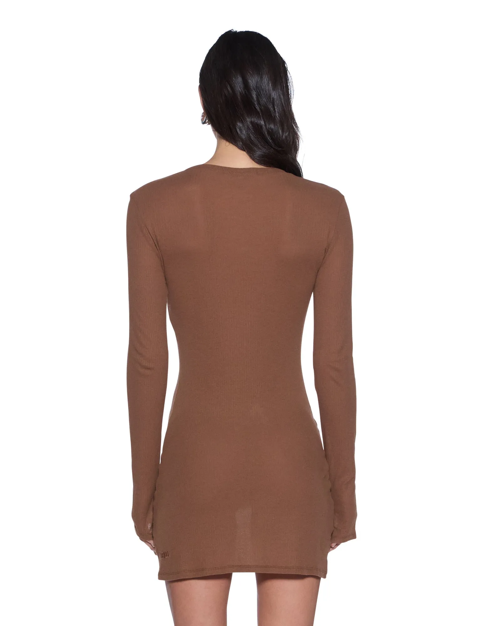 Ksubi | Crawford Long Sleeve Mini Dress - Chocolate sold by Sisters & Co product image thumbnail 3