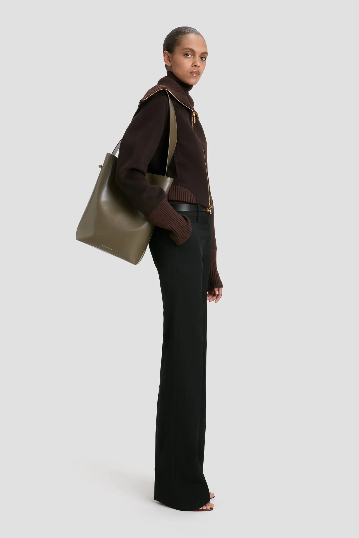 Victoria Beckham | The Dia Bucket Bag - Dark Khaki sold by Sisters & Co product image thumbnail 2