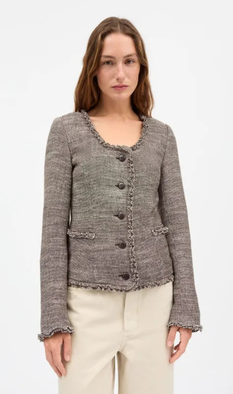 Skall Studio | Rosa Jacket - Brown/Ecru sold by Sisters & Co
