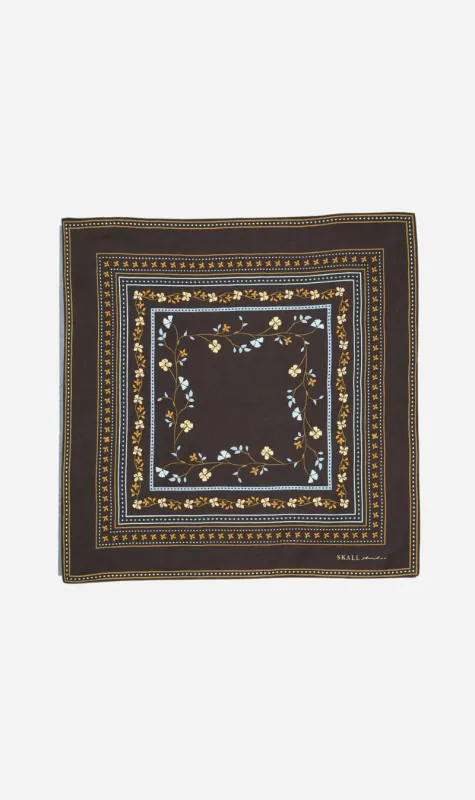 Skall Studio | Skall Floral Scarf - Dark Brown sold by Sisters & Co