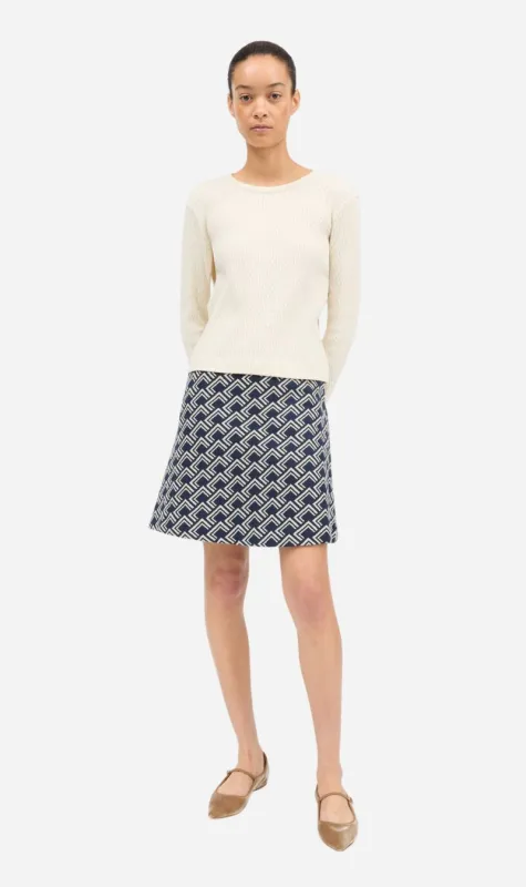 Skall Studio | Paula Skirt - Navy/Beige sold by Sisters & Co