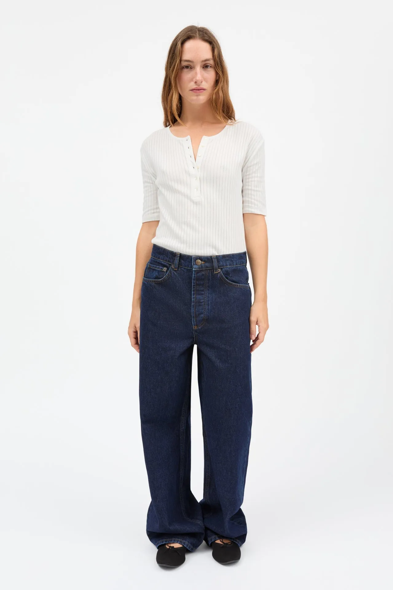 Skall Studio | Liv Henley Tee - Optic White sold by Sisters & Co product image thumbnail 2