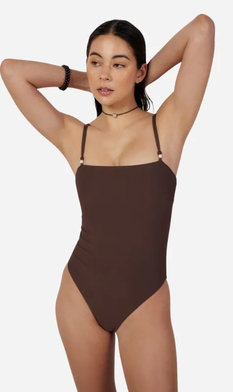 Dear Dylan | Swim One Piece - Umber Rib sold by Sister & Co