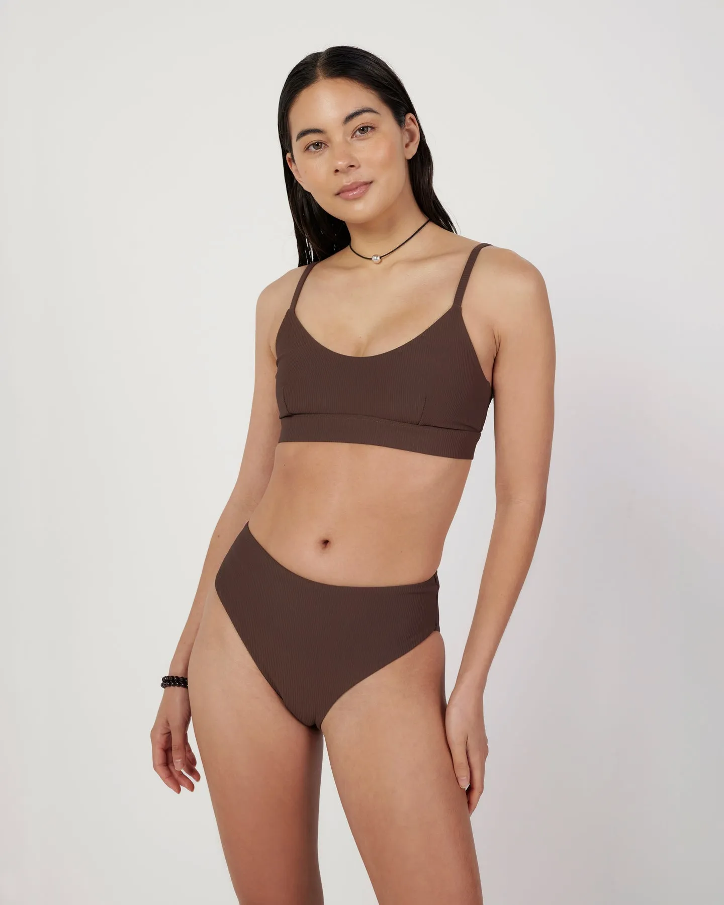 Dear Dylan | High Rise Swim Brief - Umber Rib sold by Sisters & Co product image thumbnail 4