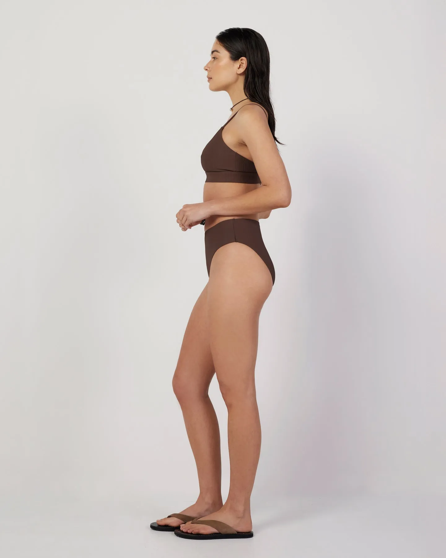 Dear Dylan | High Rise Swim Brief - Umber Rib sold by Sisters & Co product image thumbnail 2