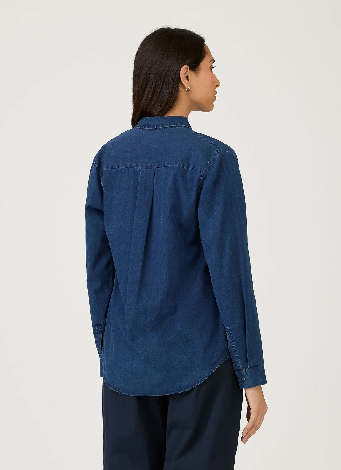 Sunspel | Denim Long Sleeve Shirt - Indigo sold by Sisters & Co product image thumbnail 3
