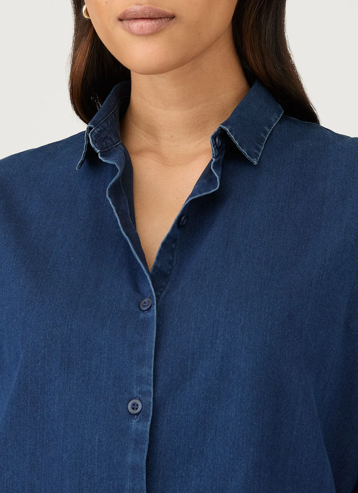 Sunspel | Denim Long Sleeve Shirt - Indigo sold by Sisters & Co product image thumbnail 4