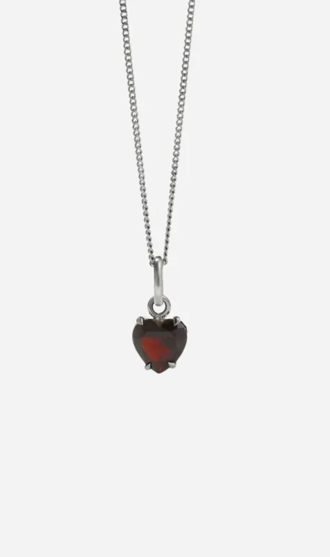 Meadowlark | Heart Jewel Necklace - Silver Thai Garnet sold by Sisters & Co
