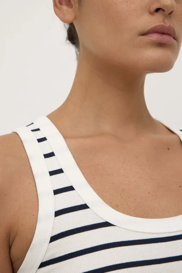 Assembly Label | Leony Stripe Tank - True Navy/Antique White sold by Sisters & Co product image thumbnail 4