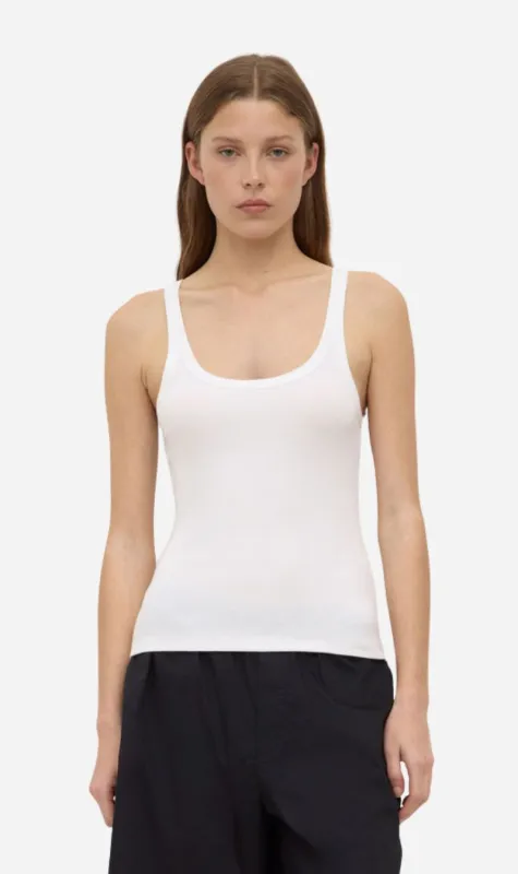 Assembly Label | Charlie Rib Tank - White sold by Sisters & Co