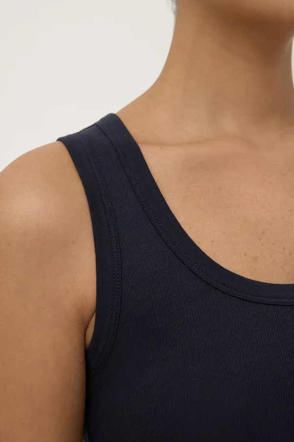 Assembly Label | Robyn Scoop Neck Rib Tank - True Navy sold by Sisters & Co product image thumbnail 4