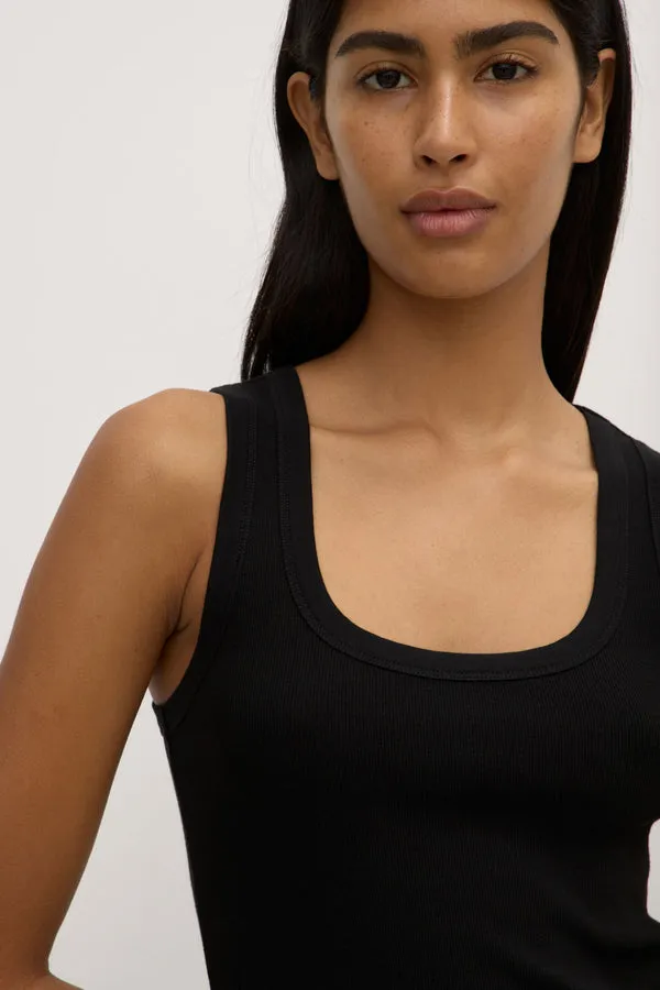 Assembly Label | Robyn Scoop Neck Rib Tank - Black sold by Sisters & Co product image thumbnail 4