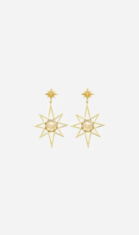 Zoe & Morgan | Sunburst Earrings - Gold/Lemon Quartz sold by Sisters & Co
