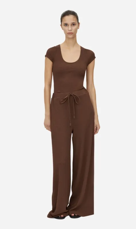 Camilla and Marc | Cali Cap Sleeve Bodysuit - Chocolate sold by Sisters & Co