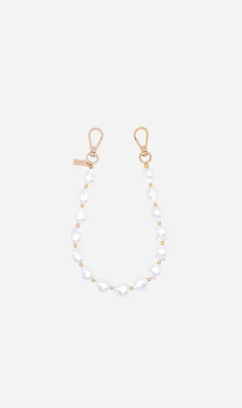 Louve | Daisy Pearl & Gold Phone Wristlet sold by Sisters & Co