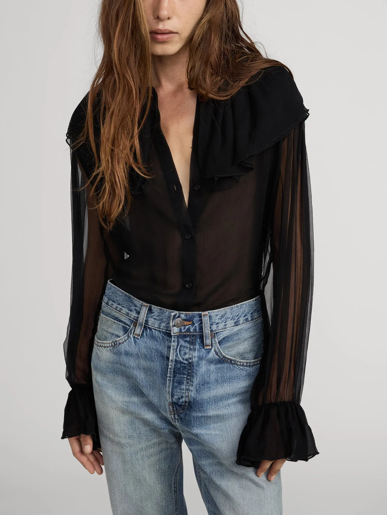Frame | The Tiered Statement Blouse - Black sold by Sisters & Co product image thumbnail 2