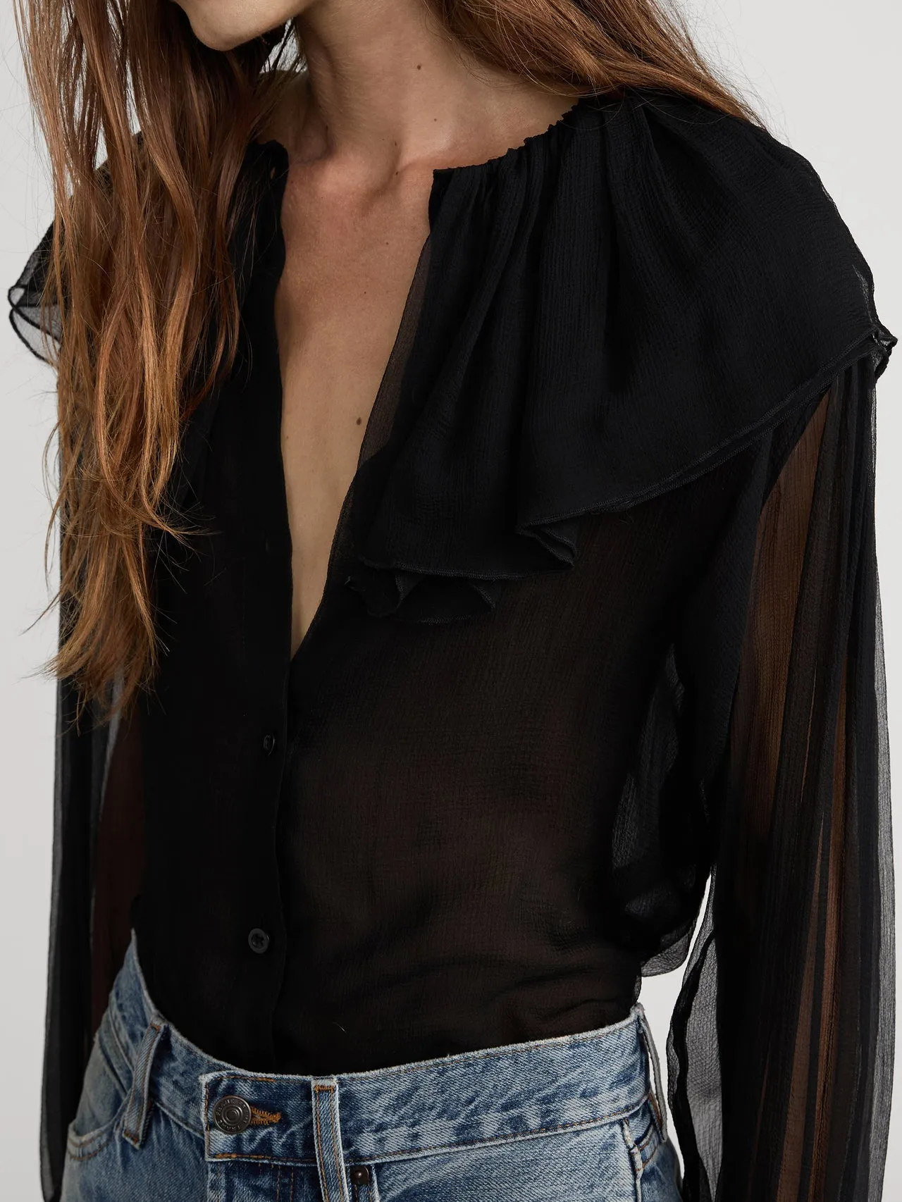 Frame | The Tiered Statement Blouse - Black sold by Sisters & Co product image thumbnail 3