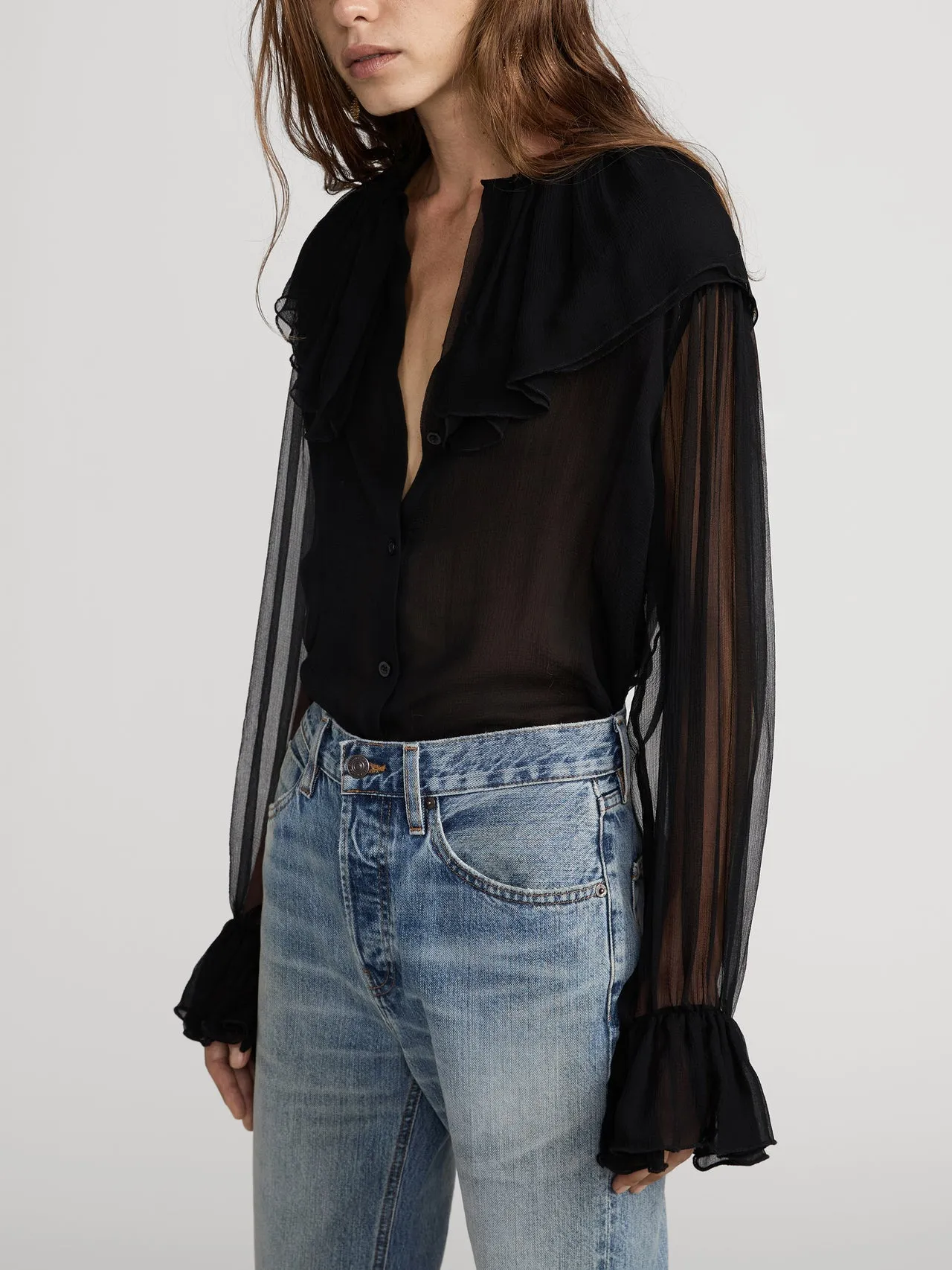 Frame | The Tiered Statement Blouse - Black sold by Sisters & Co product image thumbnail 4