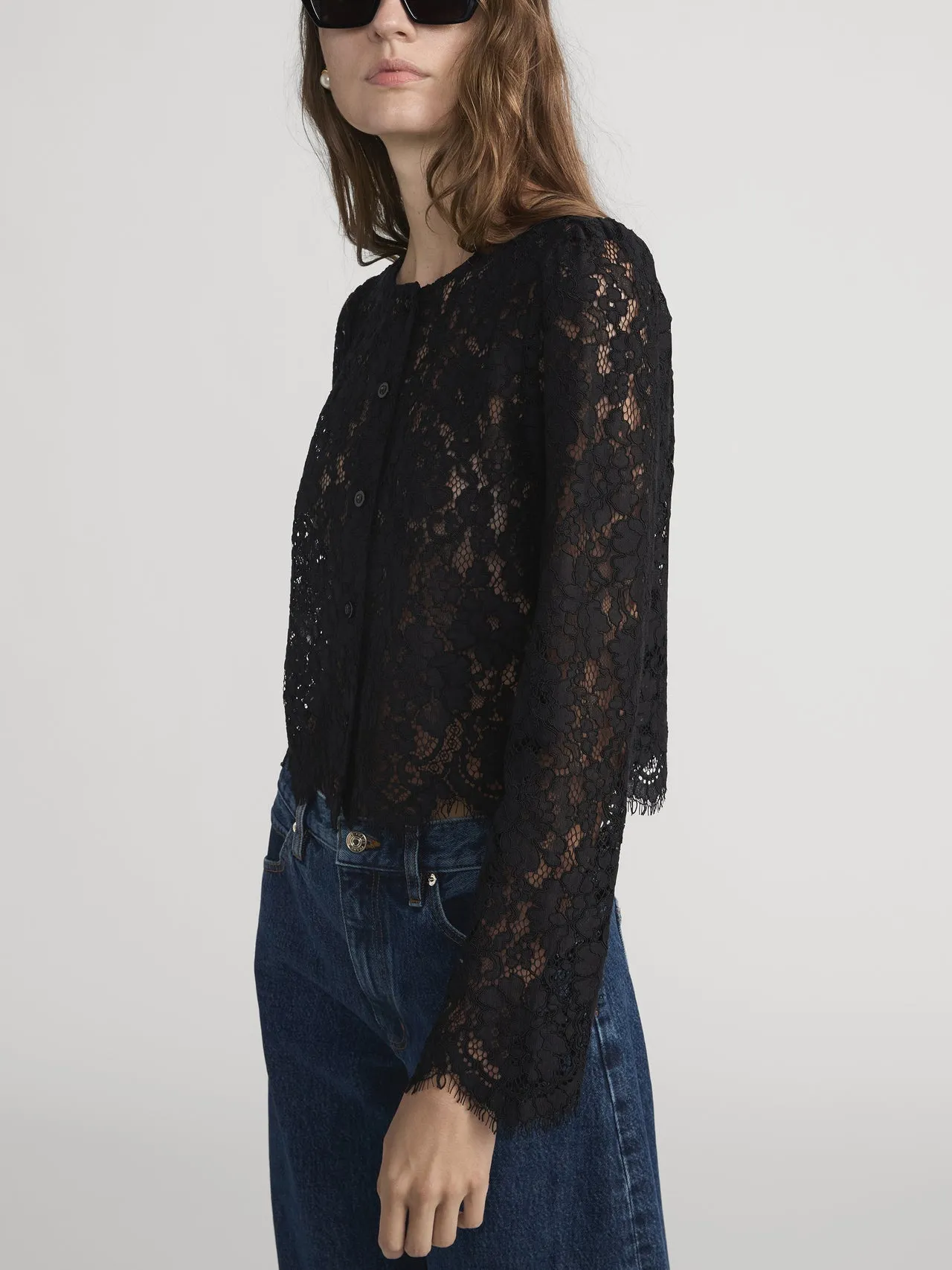 Frame | The Lace Blouse - Black sold by Sisters & Co product image thumbnail 3