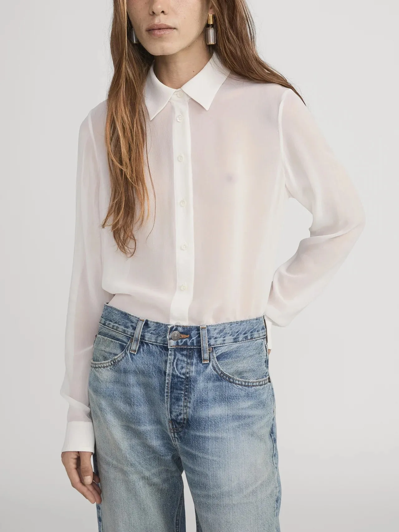 Frame | The Silk Cape Blouse - Cream sold by Sisters & Co product image thumbnail 5