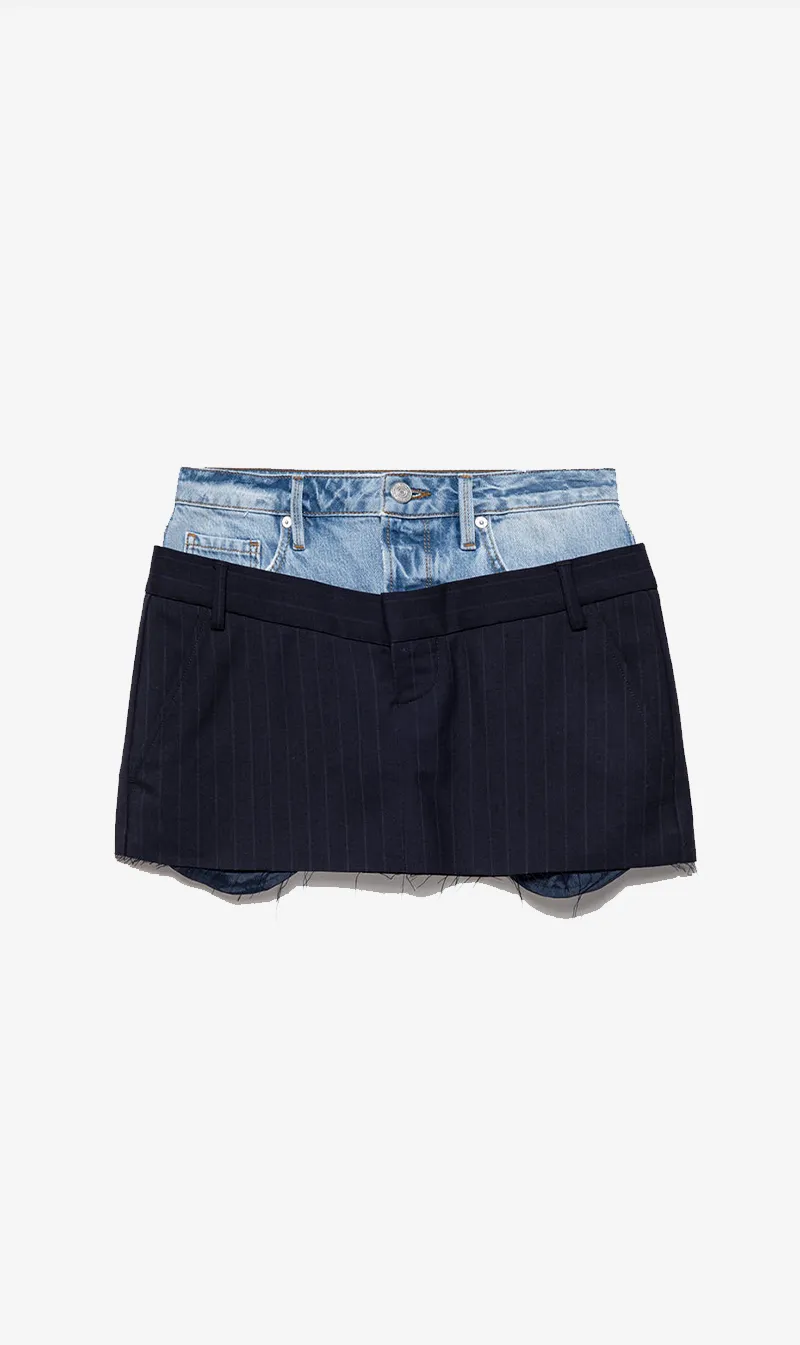 Frame Denim | Le Mix Mini Skirt - Navy Multi sold by Sisters & Co