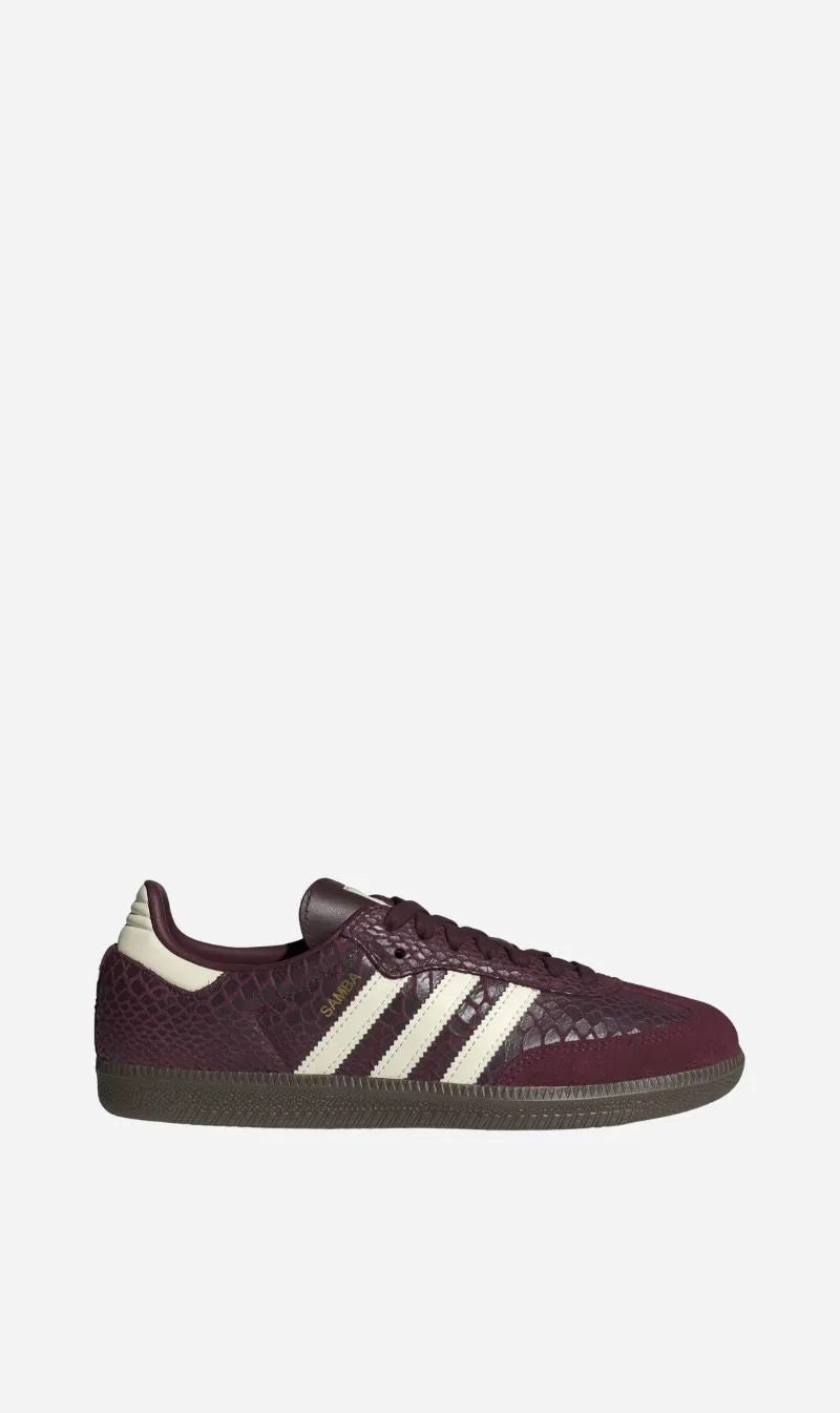 Adidas | Samba OG - Maroon / Cream White / Gold Metallic sold by Sisters & Co