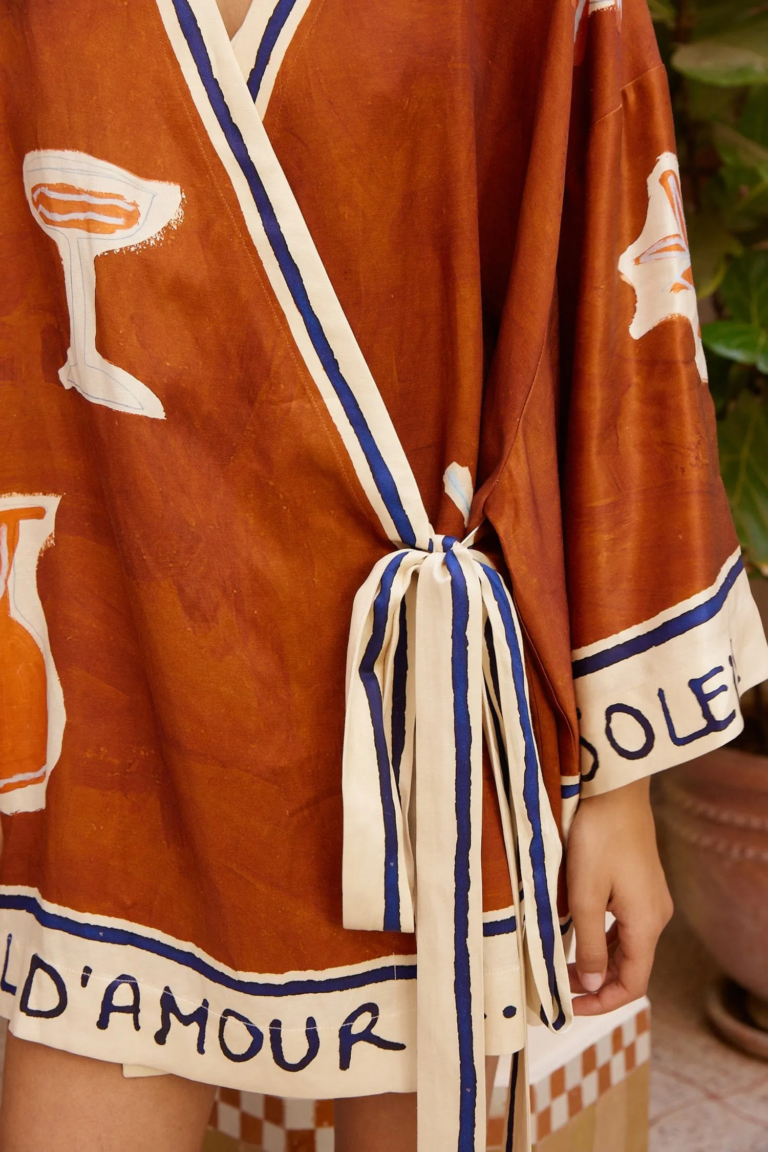 Alemais | Soleil D'Amour Wrap Mini Dress - Rust sold by Sisters & Co product image thumbnail 5