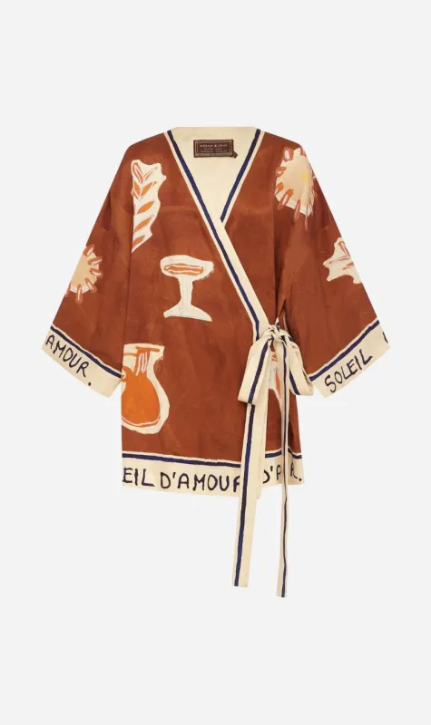 Alemais | Soleil D'Amour Wrap Mini Dress - Rust sold by Sisters & Co