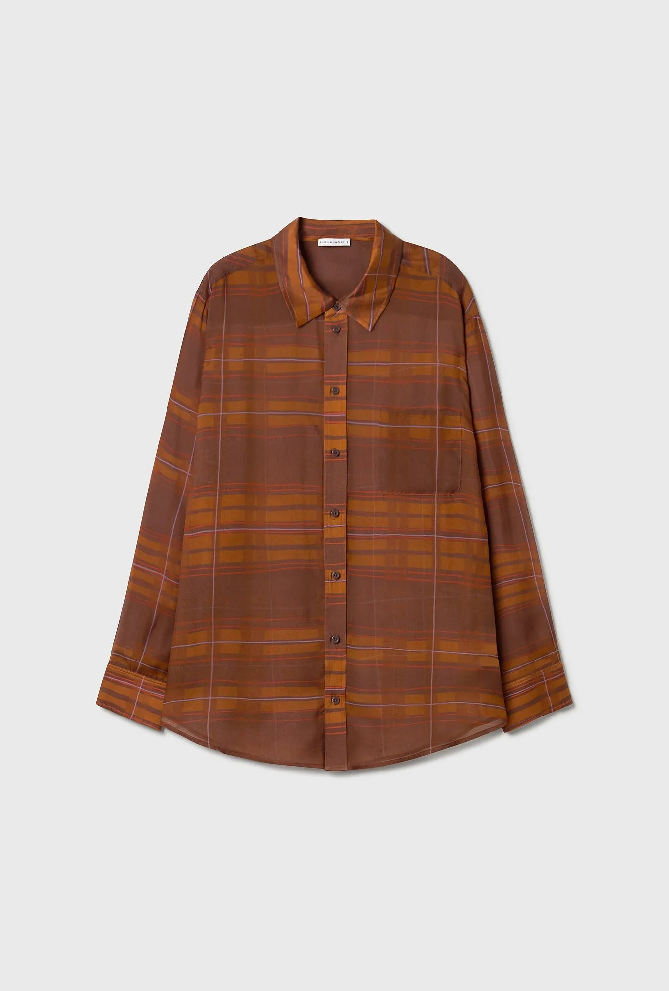 Silk Laundry | Chiffon Boyfriend Shirt 2.0 - Root Plaid sold by Sisters & Co product image thumbnail 4