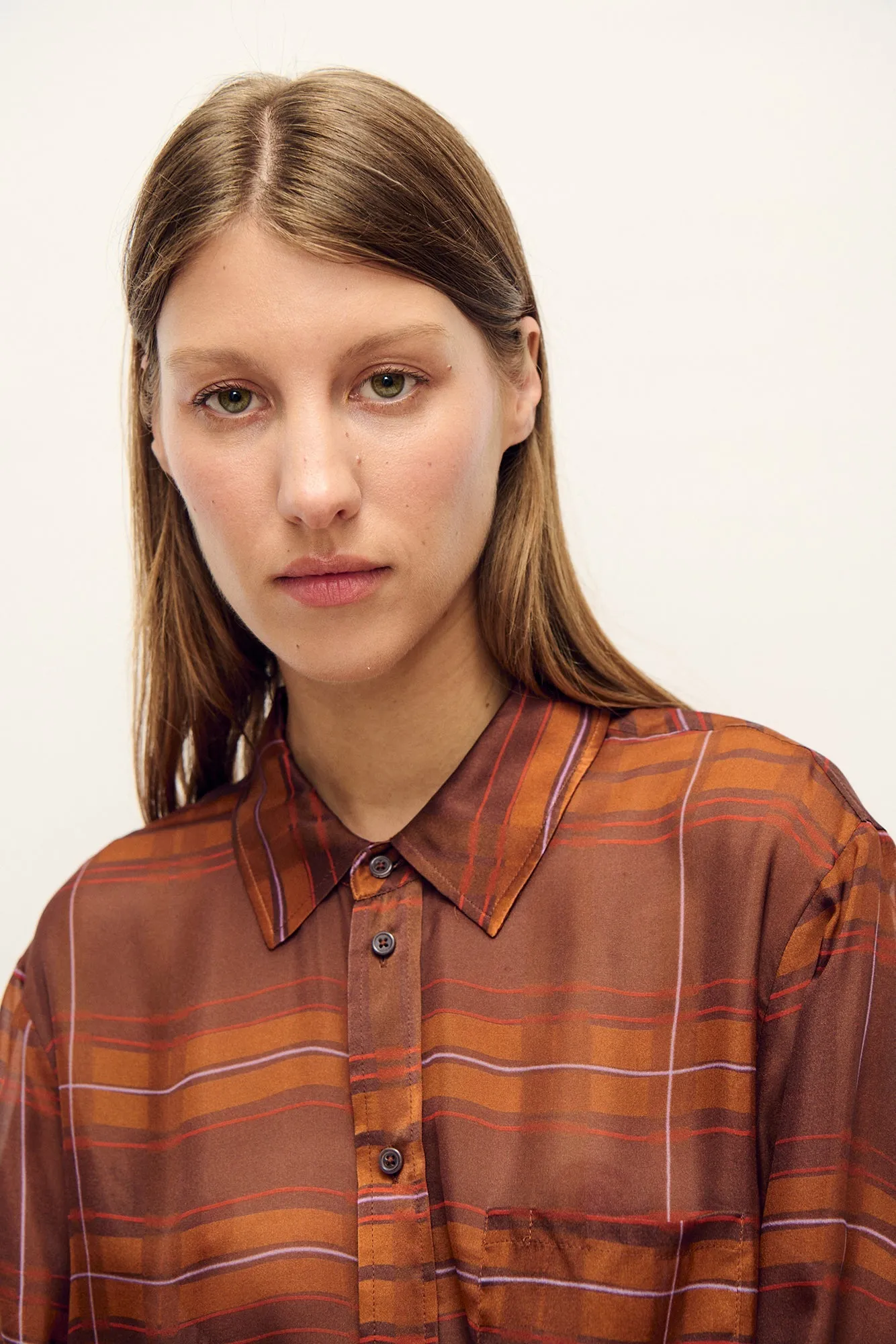 Silk Laundry | Chiffon Boyfriend Shirt 2.0 - Root Plaid sold by Sisters & Co product image thumbnail 2