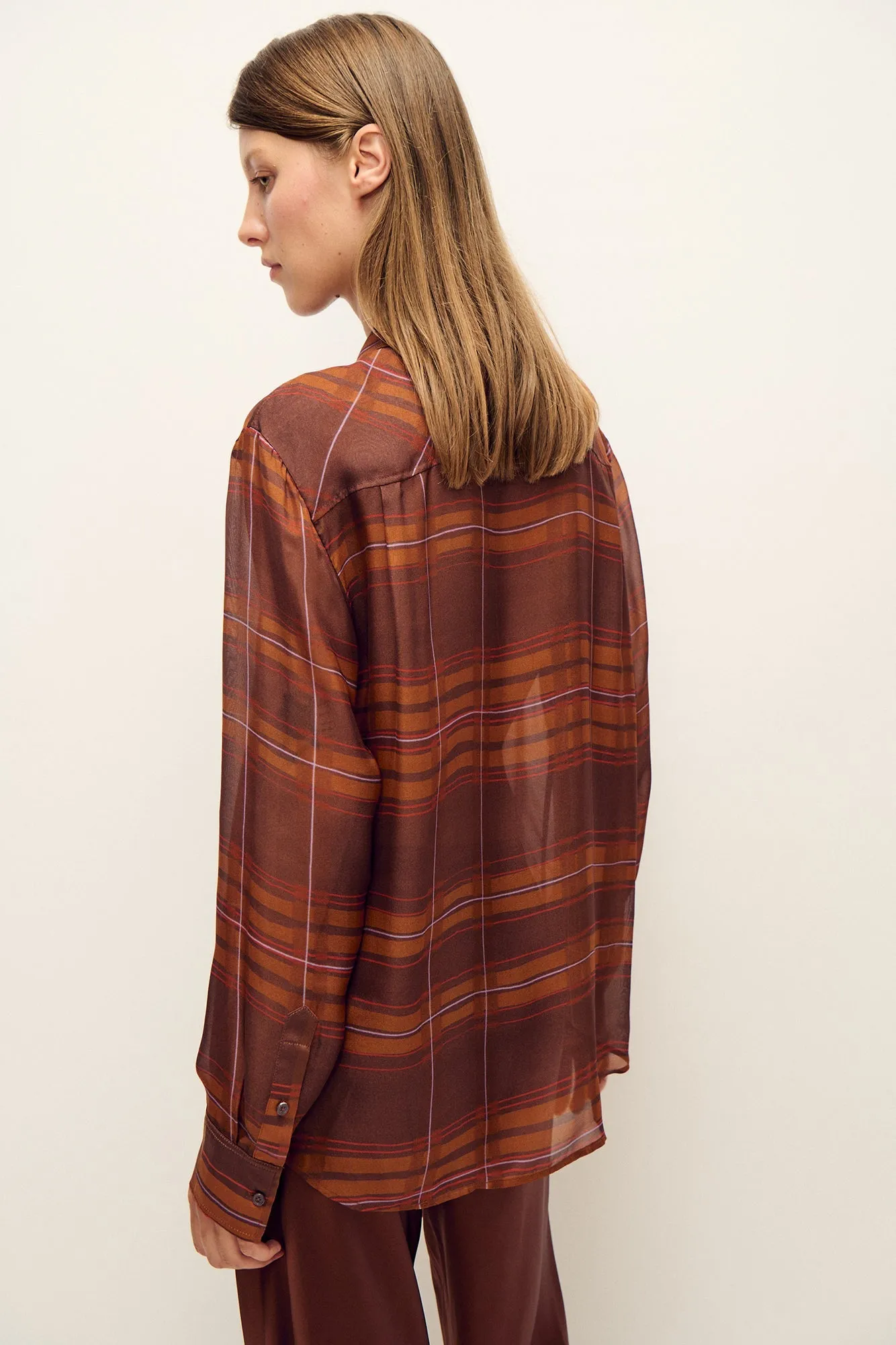 Silk Laundry | Chiffon Boyfriend Shirt 2.0 - Root Plaid sold by Sisters & Co product image thumbnail 3