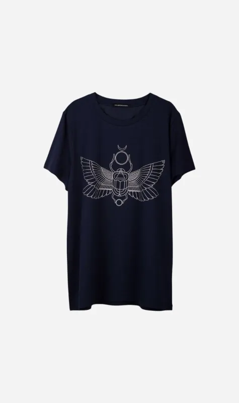 Knuefermann | Spirit Printed T - Dark Blue sold by Sisters & Co