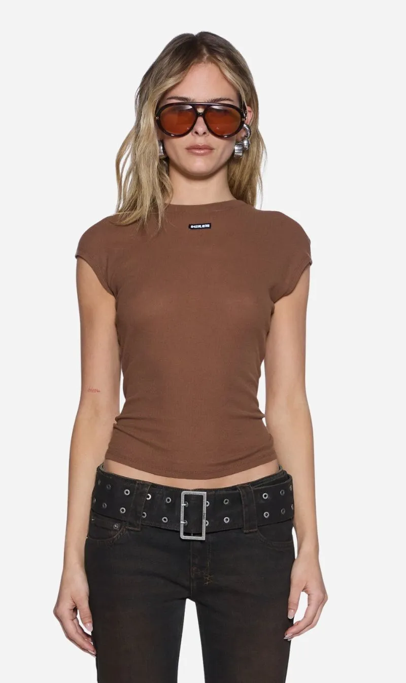 Ksubi | Staple Ss Tee - Chocolate Sheer sold by Sisters & Co