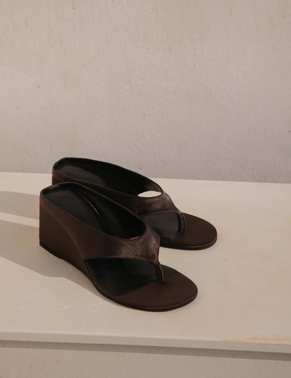 La Tribe | Wedge Thong - Brown Satin sold by Sisters & Co product image thumbnail 4