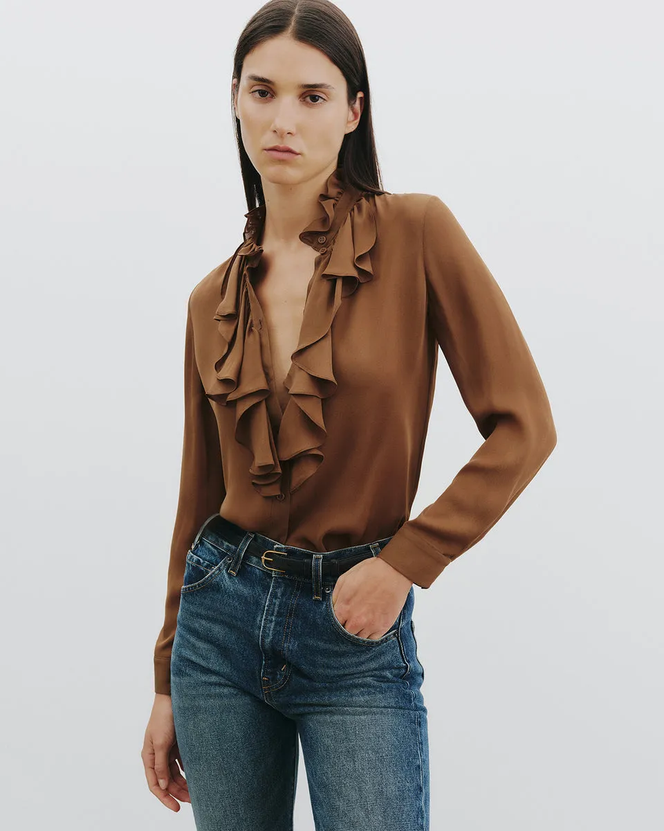 Nili Lotan | Lily Blouse - Cognac sold by Sisters & Co product image thumbnail 2