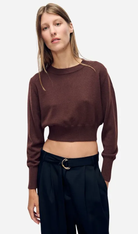 Silk Laundry | Wool Cropped Sweater - Root sold by Sisters & Co
