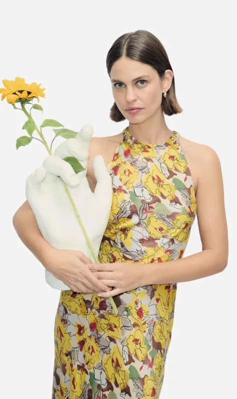 Silk Laundry | High Low Dress - Sunflower Floral sold by Sisters & Co